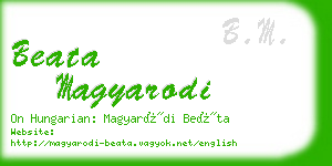 beata magyarodi business card